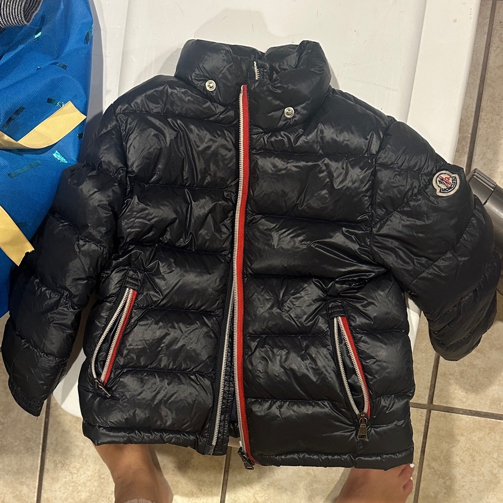 Moncler Black Puffer Jacket for Kids